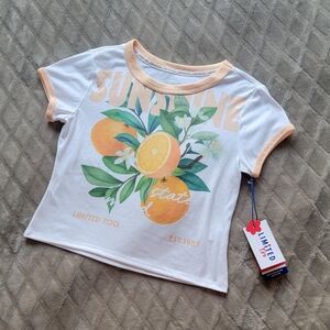 Limited Too Tee Crop Top Tee NYC Sunshine Oranges
